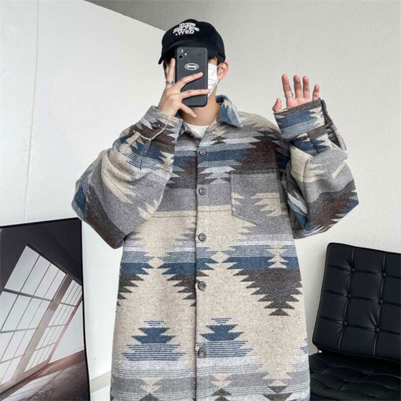 毛呢外套男短款韩版潮流ins修身呢子风衣帅气外套S-3XL C023 P-55图片