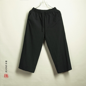 春夏风男装棉麻直筒九分男裤X03裤子P75图片