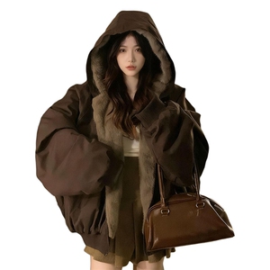 两面穿现货重磅短款座山雕棉衣男女双面穿毛毛绒棉服加厚外套图片