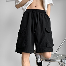 8XL-M特大码冰丝短裤男五分裤褶皱休闲裤工装中裤DK1504P45控68，男装牛仔裤，电商D206-1