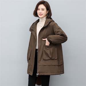 派克服2022冬季新款中长款棉衣加绒加厚大码宽松外套图片
