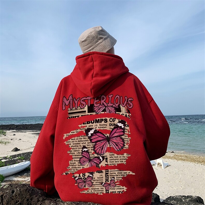 直播品质340克重磅纯色华棉美式卫衣连帽印花大码XZ517A-BK12310,男装卫衣,星座517A