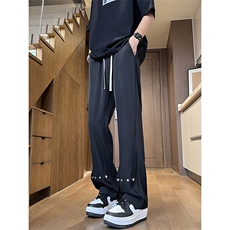 美式高街hiphop冰丝铆钉微喇休闲裤货号K2425P55，男装休闲裤，电商A063
