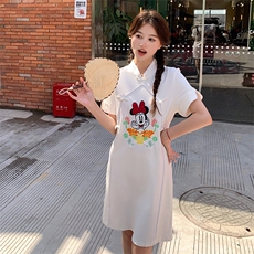 现货新中式现绣改良旗袍连衣裙2C081-T102P115K165，女装连衣裙，2C081