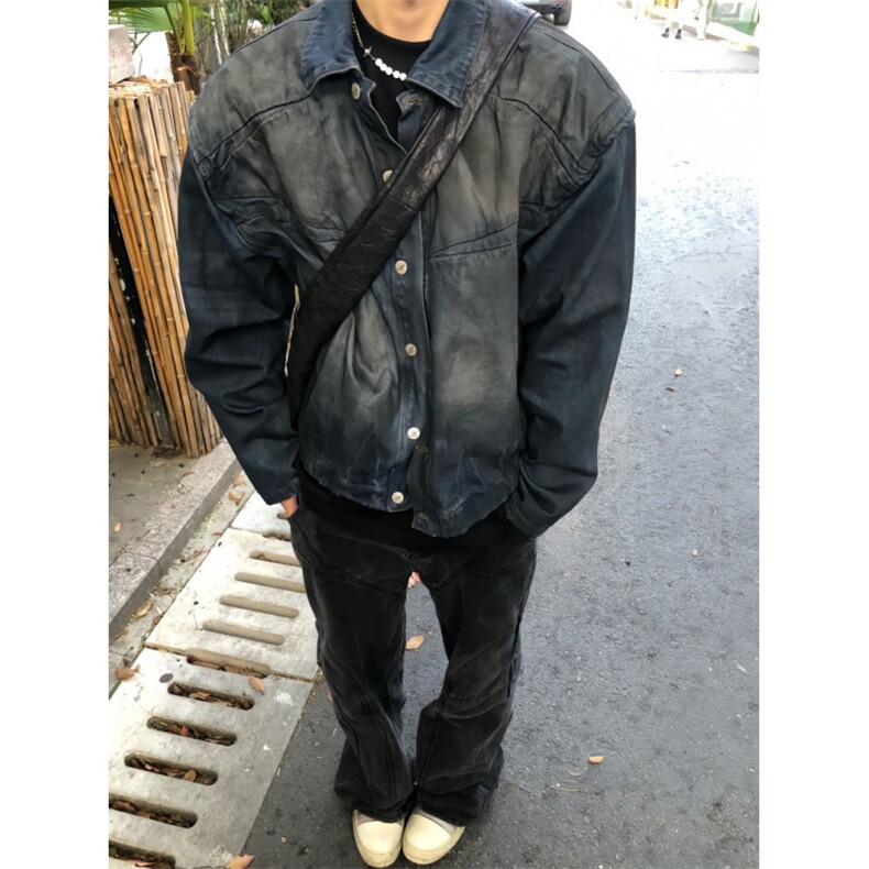 【有货】深蓝色牛仔外套男款高级感痞帅工装夹克NZY11CC-特P82,男装夹克,星座1007（原301D）