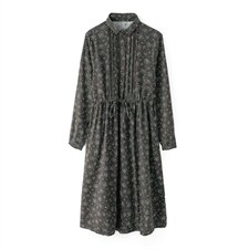 2021春季新款时尚碎花磨毛抽绳连衣裙，女装连衣裙，简韵佳