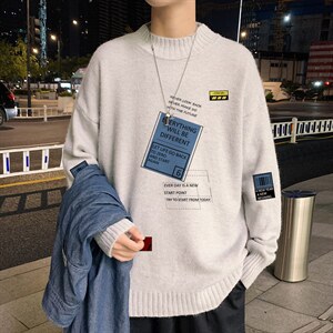 ！2023秋冬新款男士潮牌半高领毛衣百搭潮流针织衫M616P50，男装针织衫/毛衣，电商B220