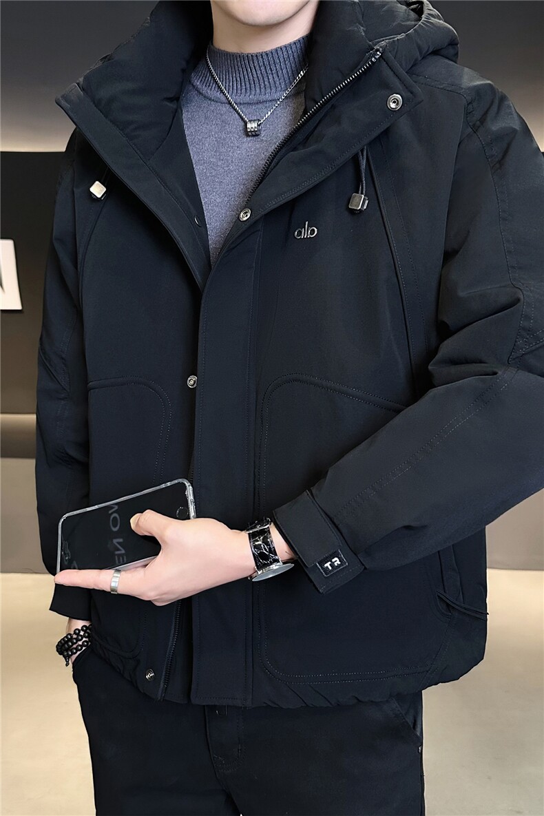 55805-L-3XL-P215标50绒店主风男士连帽休闲冬季纯色羽绒服外套,男装羽绒服,电商B255