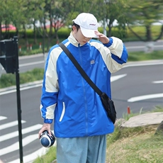 拼色风衣夹克男春夏季港风潮流宽松百搭休闲运动外套W3514-P50，男装夹克，星座512-2