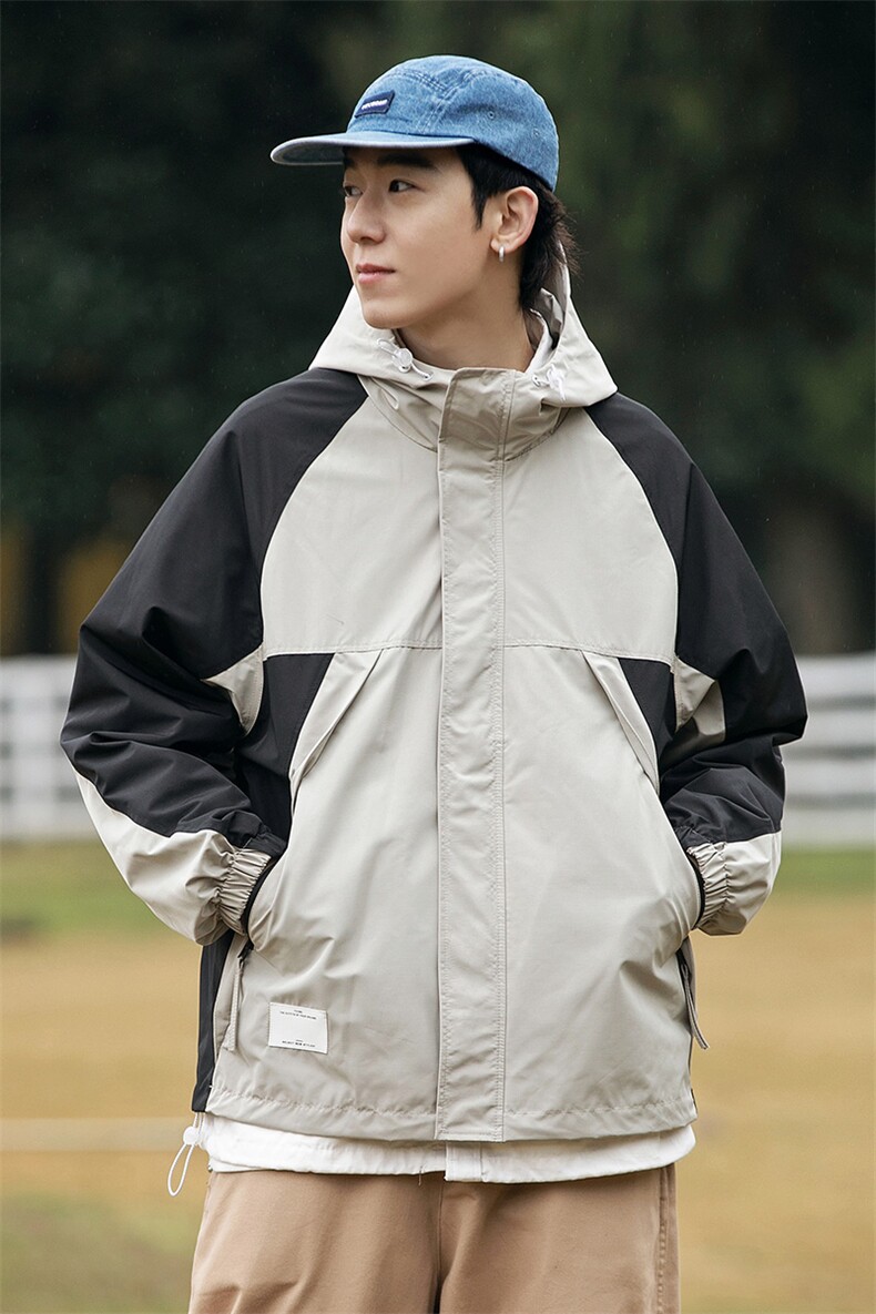 春季新款高品质山系户外防水冲锋衣连帽夹克外套A436-2261-P105,男装夹克,电商A436