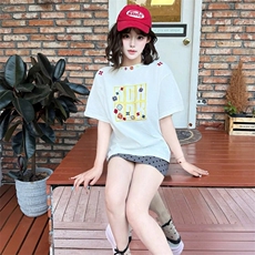 万针全刺绣工艺抖音得物高品质260克重磅纯棉双纱美式高街短袖T恤，男装T恤，电商A486