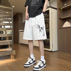 新中式短裤男士2024夏季潮牌宽松直筒五分裤男生夏天休闲运动中裤，男装休闲裤，星座209-2