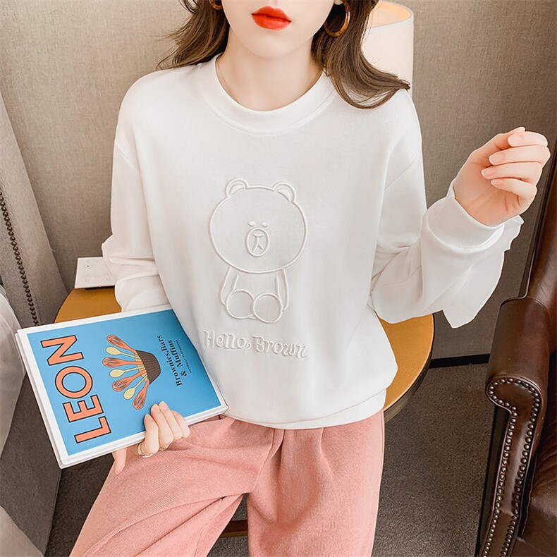 小熊卫衣女士2021年新款宽松韩版薄款春秋季外套ins潮上衣服,女装卫衣/绒衫,潮品会