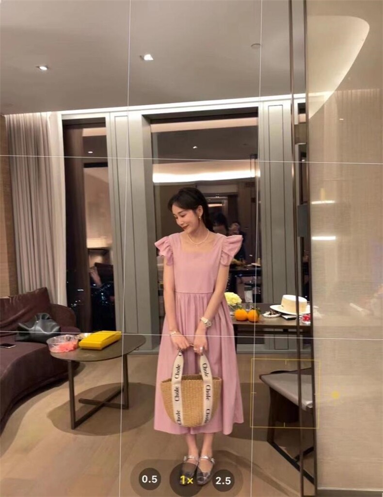 【夏季新款】韩版木耳边雪纺连衣裙，女装连衣裙，玩美