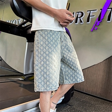 KD207-P38六分裤牛仔短裤宽松大裤衩2025新款夏季马裤痞帅男裤，男装牛仔裤，星座215（原电商B249）