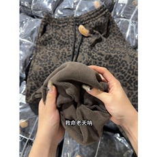 DD202P60美式复古豹纹加绒卡通卫裤，男装休闲裤，电商B323A