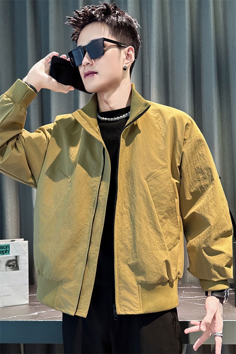 J2568-P78控118春秋季立领夹克潮流宽松褂子2025新款男装上衣服,男装夹克,星座102A（原电商D309-1）