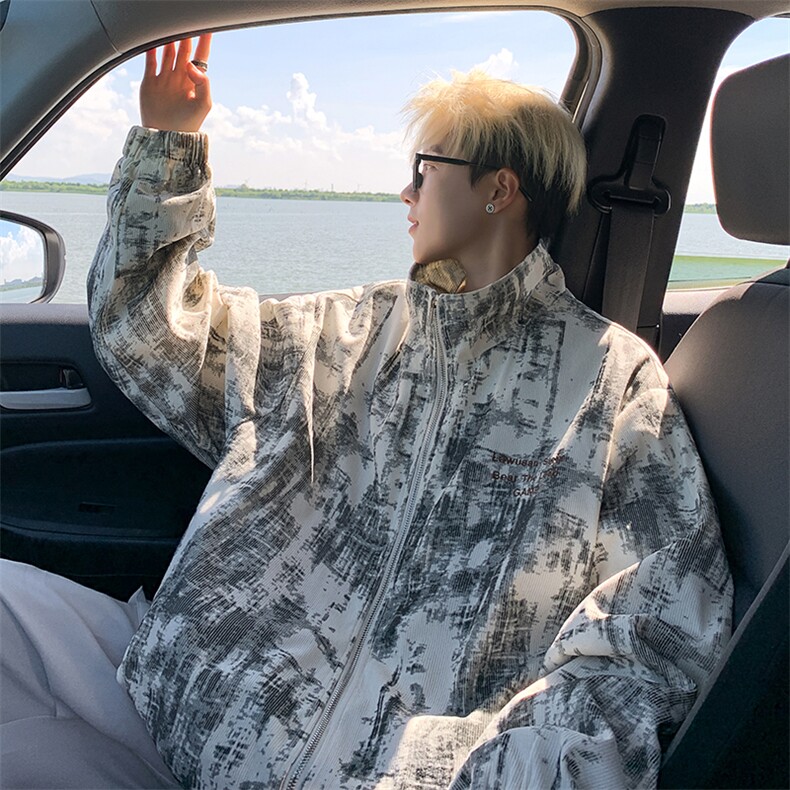 秋季灯芯绒港风帅气刺绣夹克外套情侣男女JK60-P65，男装夹克，星座201-4