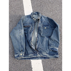 B221美式高街暗黑小众重工艺加厚牛仔外套SY2433-P95控129，男装工装外套，电商B221