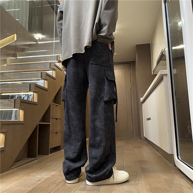 扎染直筒工装伞兵裤男款秋复古脏脏休闲裤子男K45*P35控58,男装工装外套,星座227-1