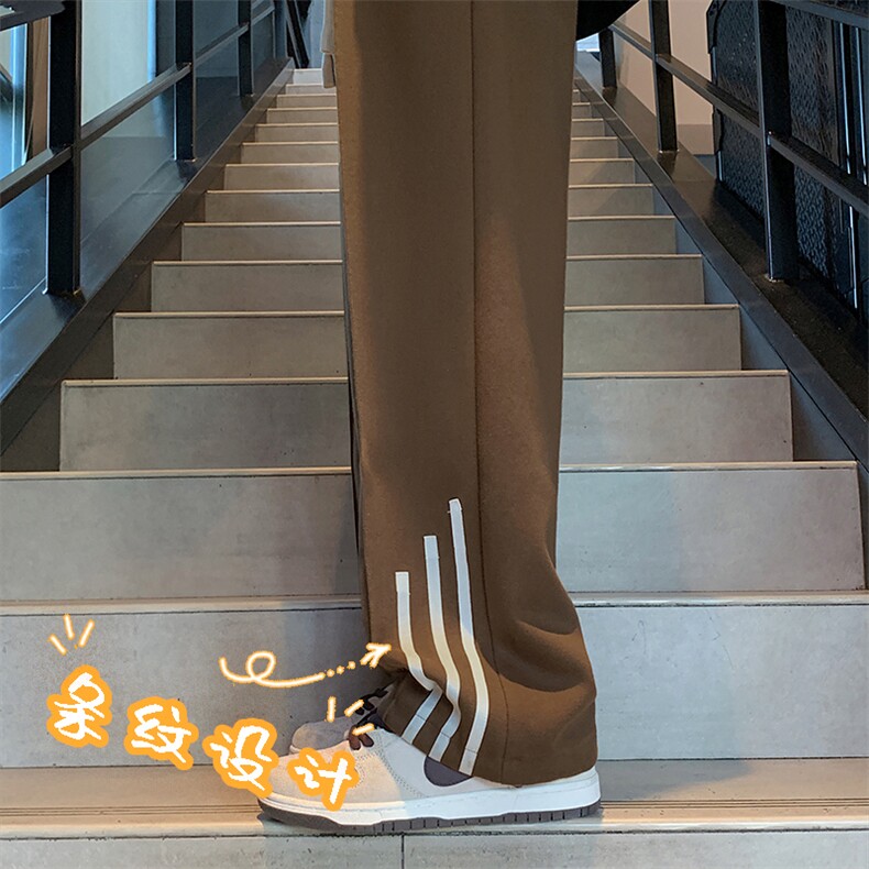 春秋垂顺休闲百搭直筒长裤抽绳束脚裤运动阔腿  WK90特批30图片