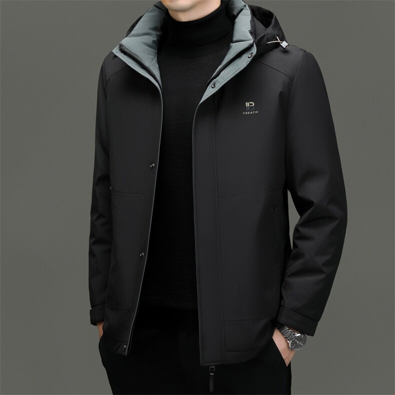 DF22441钱塘2020-2新款冬季时尚休闲有帽简约中年男士羽绒服P305图片
