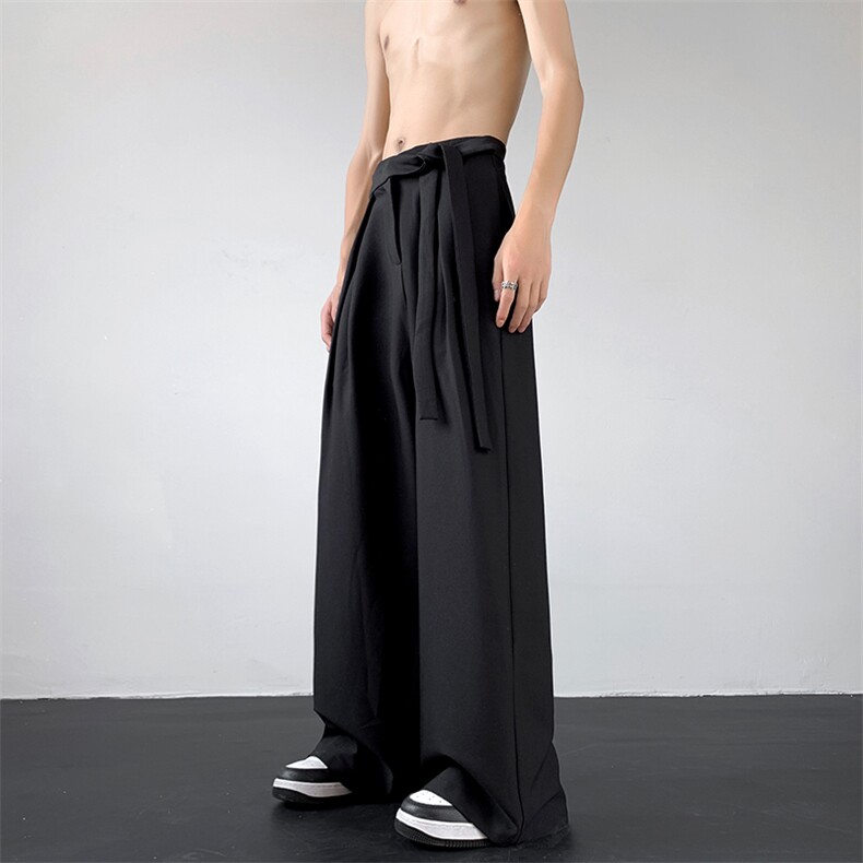 08设计感阔腿西裤暗黑拖地裤坠感直筒休闲裤XZ211-1-K2343-P60,男装西裤,星座211-1