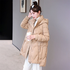 2024冬季新款肌理感90白鸭绒羽绒服女设计感小众时尚连帽加厚外套，女装羽绒服，火爆靓佳人