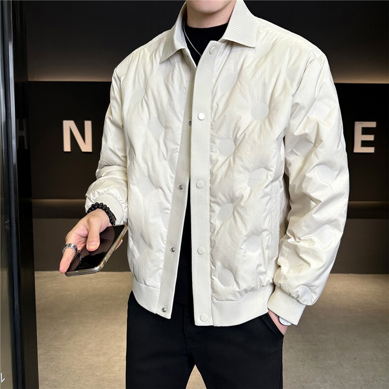 冬季新款男士翻领高工艺压皱轻薄款羽绒服【标50绒】,男装羽绒服,星座414（原B263）