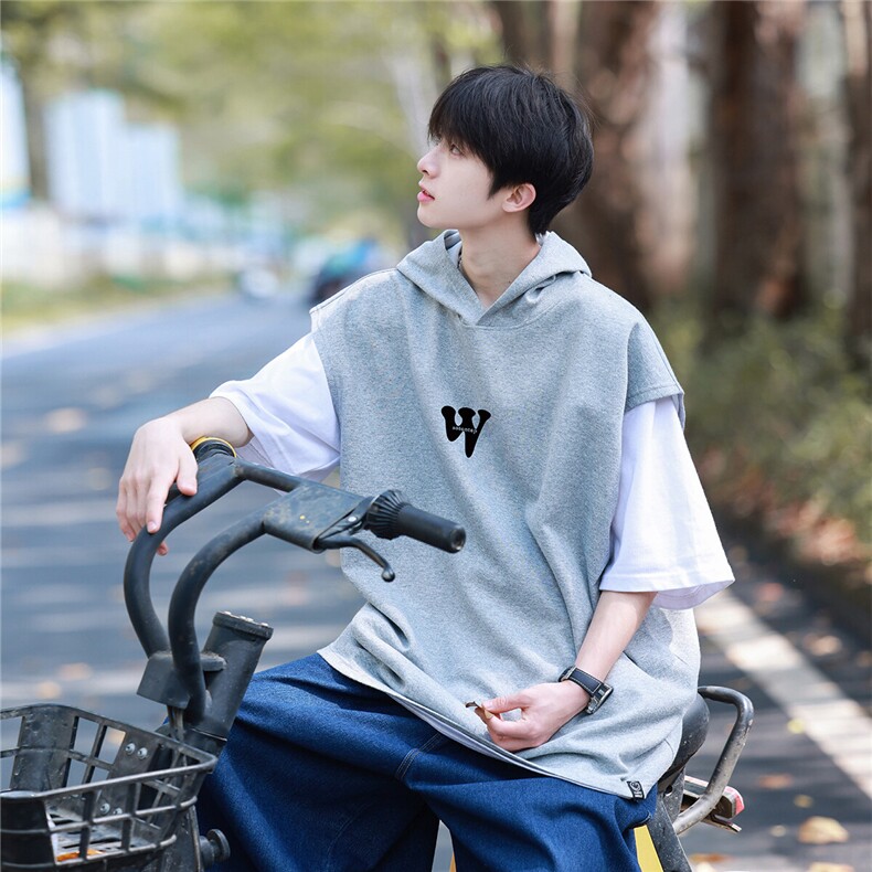 2025夏季新款简约创意字母W印花大码男士休闲短袖T恤B13/P35控49,男装T恤,电商A148