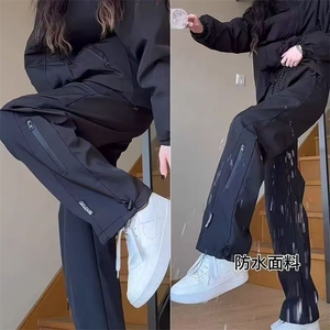 防风防水三合一冲锋裤男款美式加绒加厚防寒保暖滑雪工装裤子秋冬图片