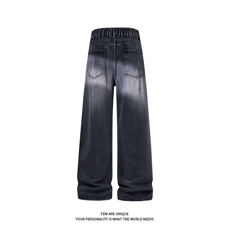 B221美式ins高街暗黑重工艺宽松直筒牛仔裤LK26627-特P45控78,男装牛仔裤,电商B221