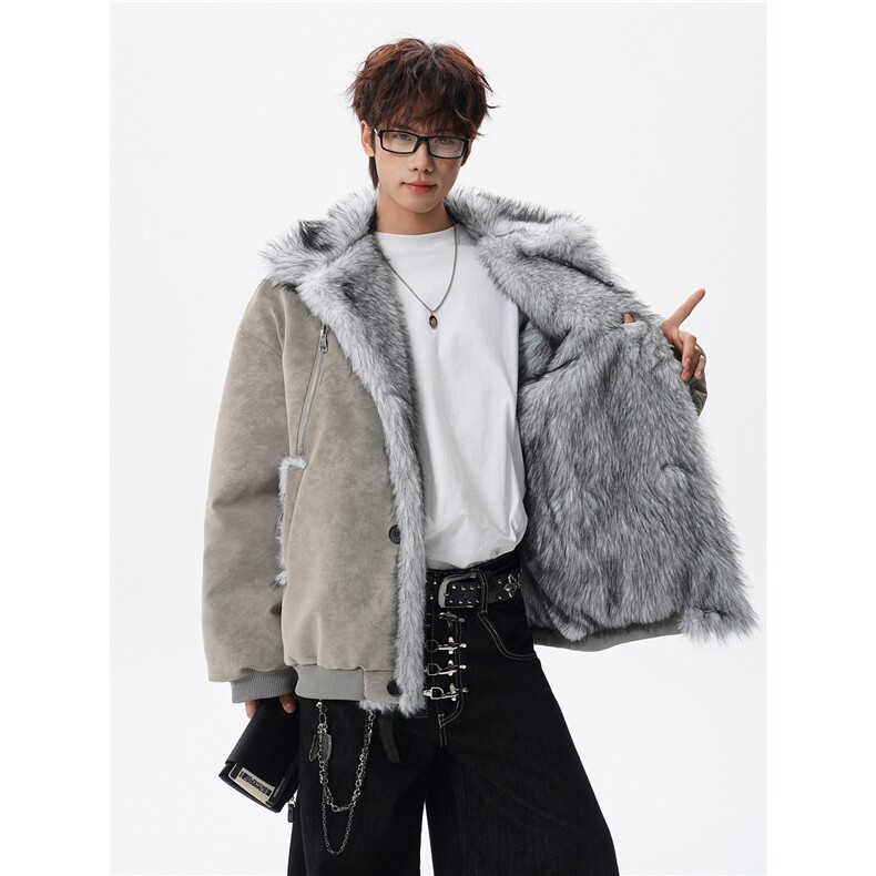 4无影墙PU皮荔枝纹座山雕全毛棉衣外套514A-HWH102-P128控228，男装棉衣，星座514A（原614）