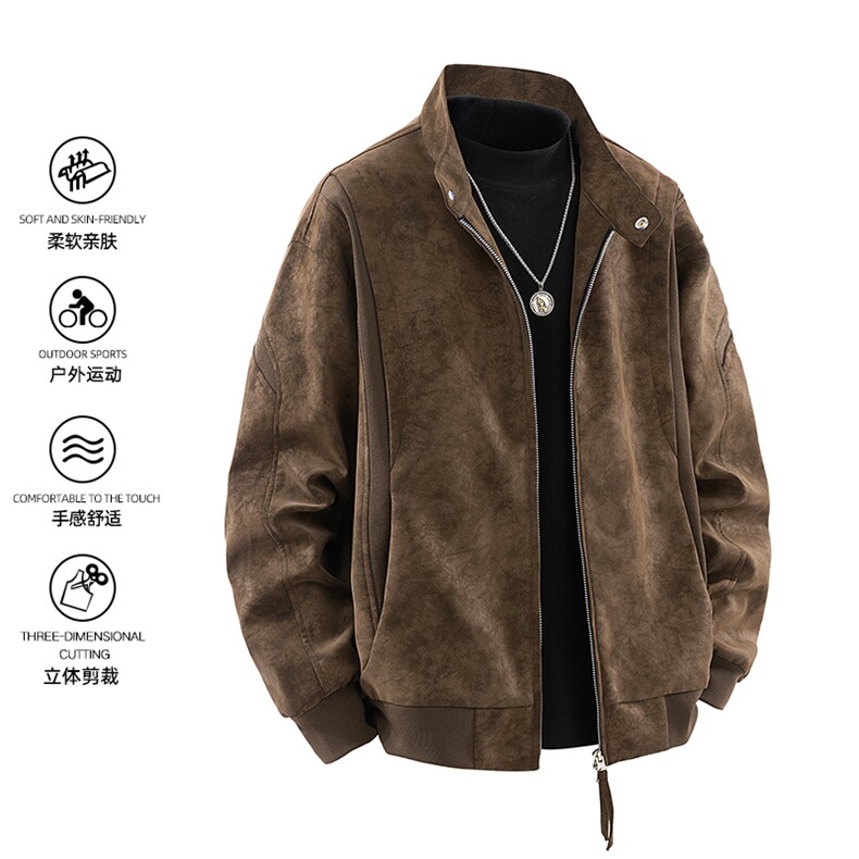 美式飞行夹克痞帅高级感立领冷色高级感工装外套JK02550-P88,男装夹克,星座308B-2