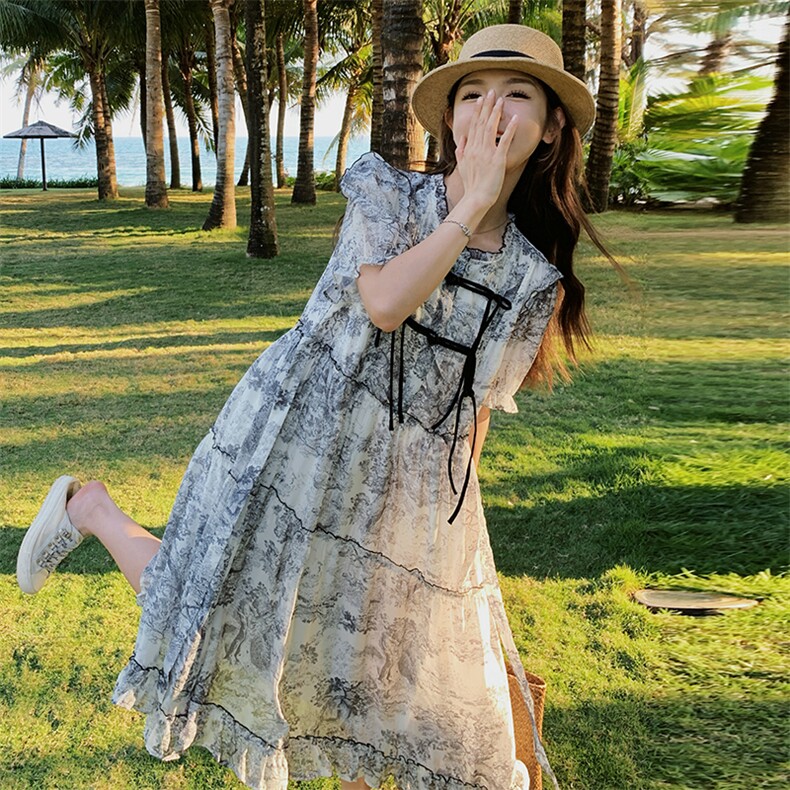 现货风水墨画连衣裙2C110-H1117-P125-K188,女装连衣裙,2C110