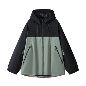 网络图现货情侣夹克户外防风防水休闲冲锋衣服连帽拼色R077-P75图片