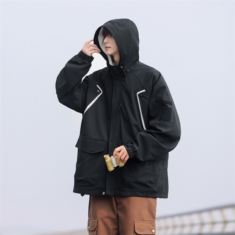 新款秋季夹克男工装青少年户外宽松大码外套情侣冲锋衣JK0199-P85,男装夹克,星座308B-2