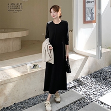 老钱风马甲套装裙女2025秋季新款慵懒感显瘦气质黑色连衣裙两件套，女装套装/套裙，2C255