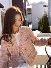 现货气质显瘦小香风外套粉白SM，其它，Jarmore隽末