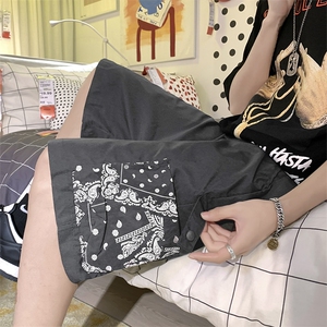 短裤男夏季潮牌外穿腰果花运动休闲裤港风工装五分裤DK0896-P28图片