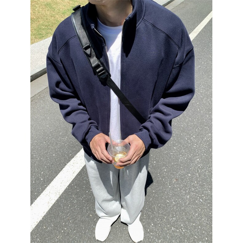 现货潮网图双拉链立领开衫卫衣外套男女WT31-特P58,女装短外套,电商C310