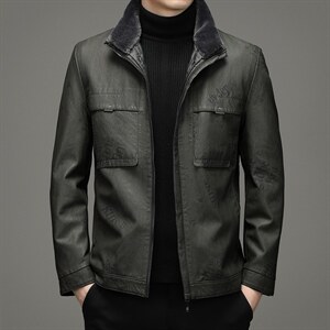 冬季新款脱卸内胆皮羽绒服外套爸爸装立领上衣YYYR062130-P275，男装羽绒服，电商B212（原钱塘6029）