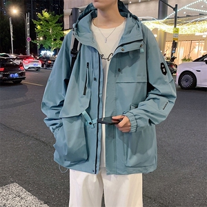 春秋户外冲锋衣男女同款防风防水连帽工装外套登山服夹克2481-P75图片