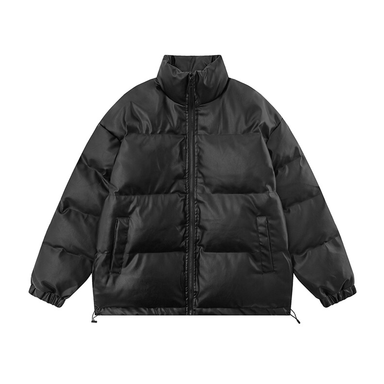 冬季新款平铺百搭字母印花保暖PU皮棉服A247-MY84521特批95控158,男装棉衣,电商A247-1