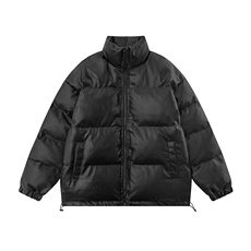 冬季新款平铺百搭字母印花保暖PU皮棉服A247-MY84521特批95控158，男装棉衣，电商A247-1
