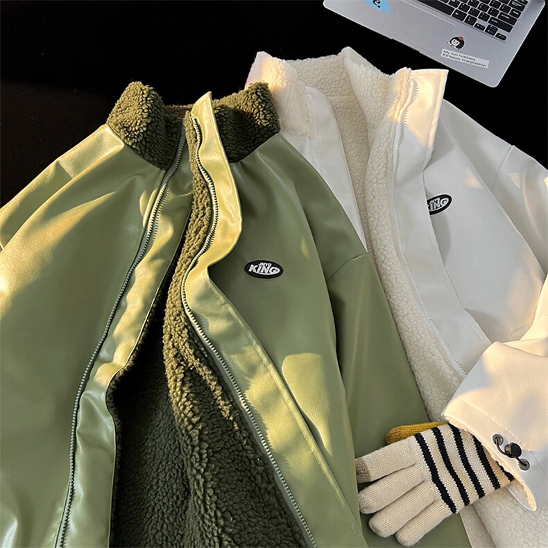 仿羊羔毛立领男士棉衣皮棉服潮流冬季加厚棉袄子A266-WMY612-P100图片