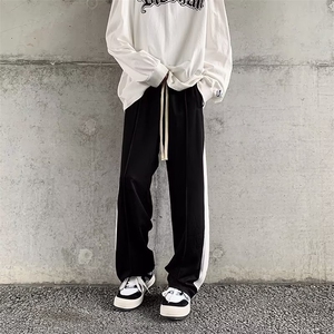 直筒原宿青春流行休闲裤潮男时尚潮牌条纹文艺潮流运裤X2309/P40图片