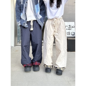 复古夹棉加厚葫芦纹棉裤男女冬季加绒裤滑雪裤防风裤LB30022-P55图片
