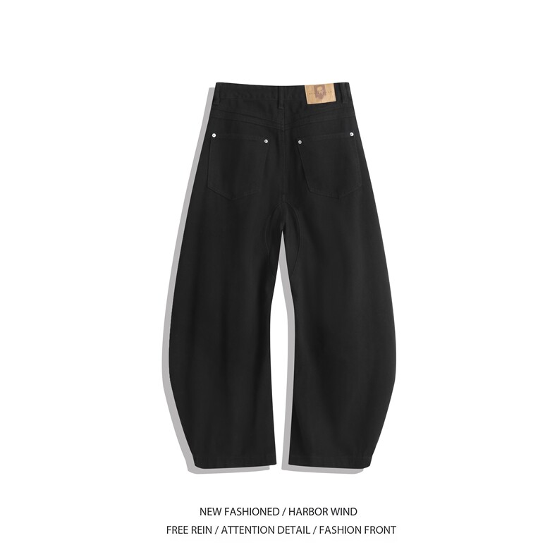 2025春季新款美式高街褶皱宽松弯刀休闲裤B315-K25602-p65控88,男装休闲裤,电商B315
