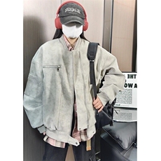 现货抖音得物品质网图情侣外套皮夹克灰色JK309，男装夹克，星座1904A